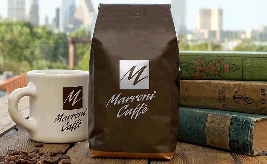 Marroni Caffé - Logo, Kaffeeverpackung